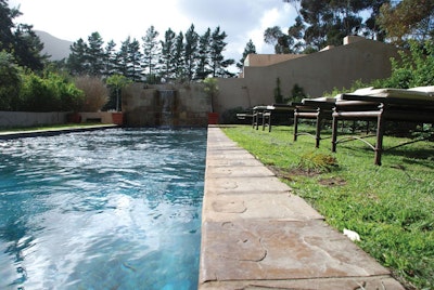 The swimming pool available for guest use at Blue Gum Country Estate